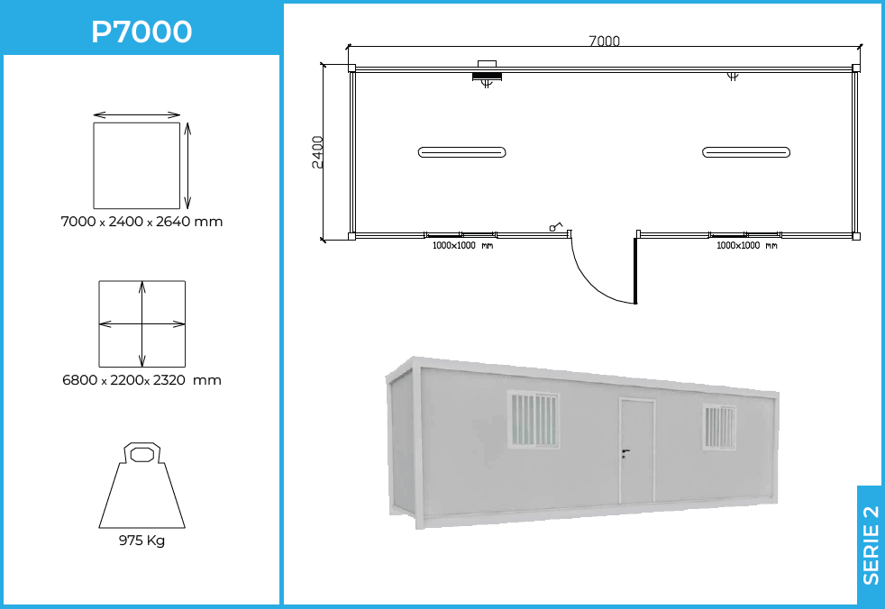 Módulo P7000 Serie 2 — diáfano 7 m