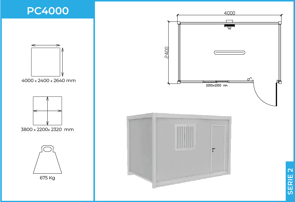 Módulo PC4000 Serie 2 — diáfano 4 m