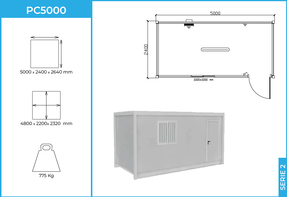 Módulo PC5000 Serie 2 — diáfano 5 m