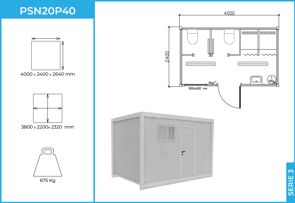 Módulo PSN20P40 Serie 3 — aseo modular ampliado