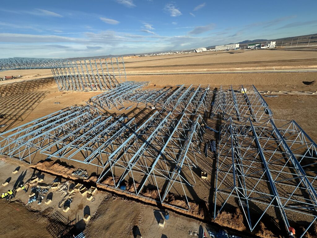 Hangar Teruel - montaje estructura espacial Abante